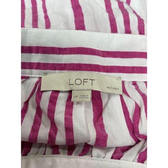 Loft Petite MP Womens Striped Top Cotton/Polyester Blend - Picture 4 of 9